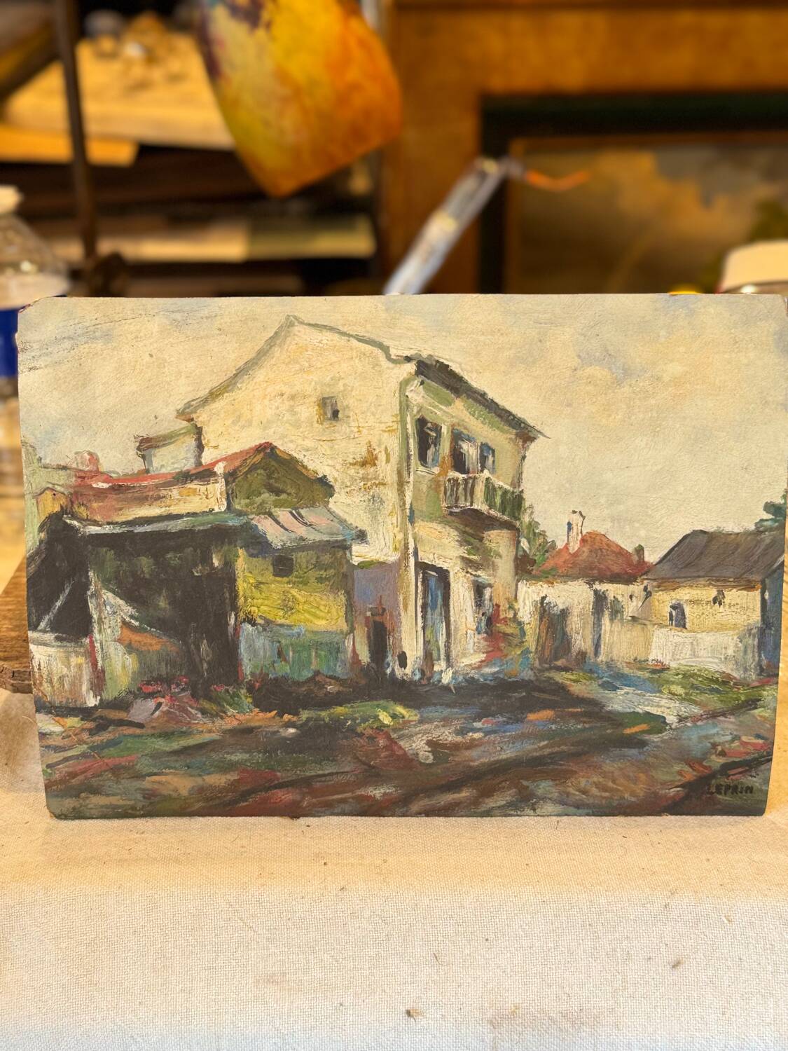 Oil on Panel Painting by Marcel Leprin