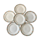 set of 6 flat plates Terre de Fer St Amand model "Molière" XXth