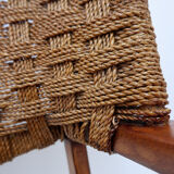 Pair of rope and wood armchairs - 1950s