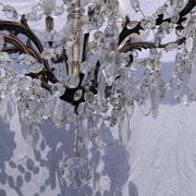 4 vintage crystal chandelier pendants