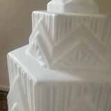 Art Deco Skycrapper ceiling light in opaline glass