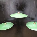 Enameled sheet metal pendant lights