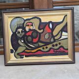 Oil on cardboard by Guy Rougon 1970