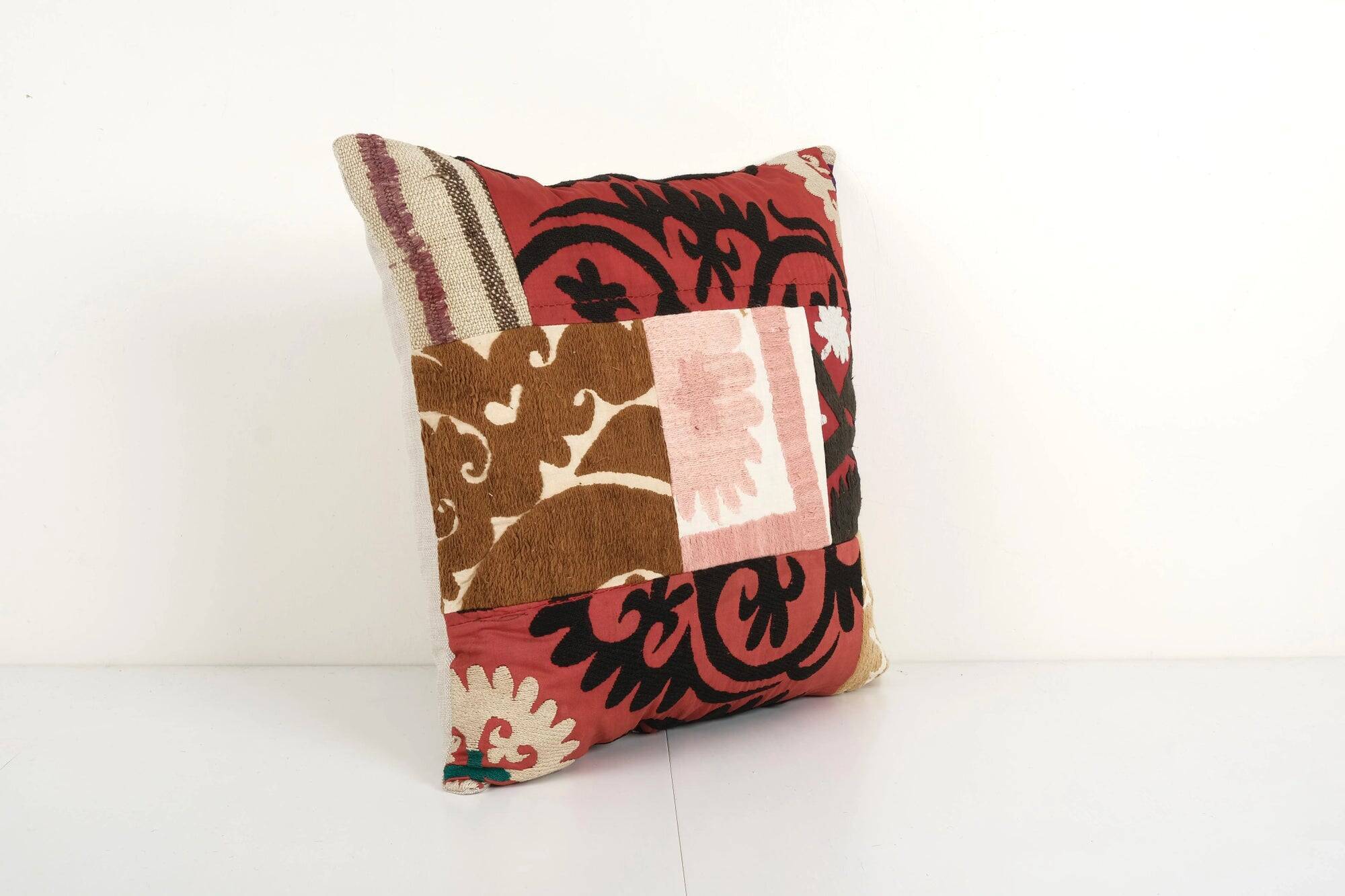 Vintage embroidered cushion cover 46x46 cm