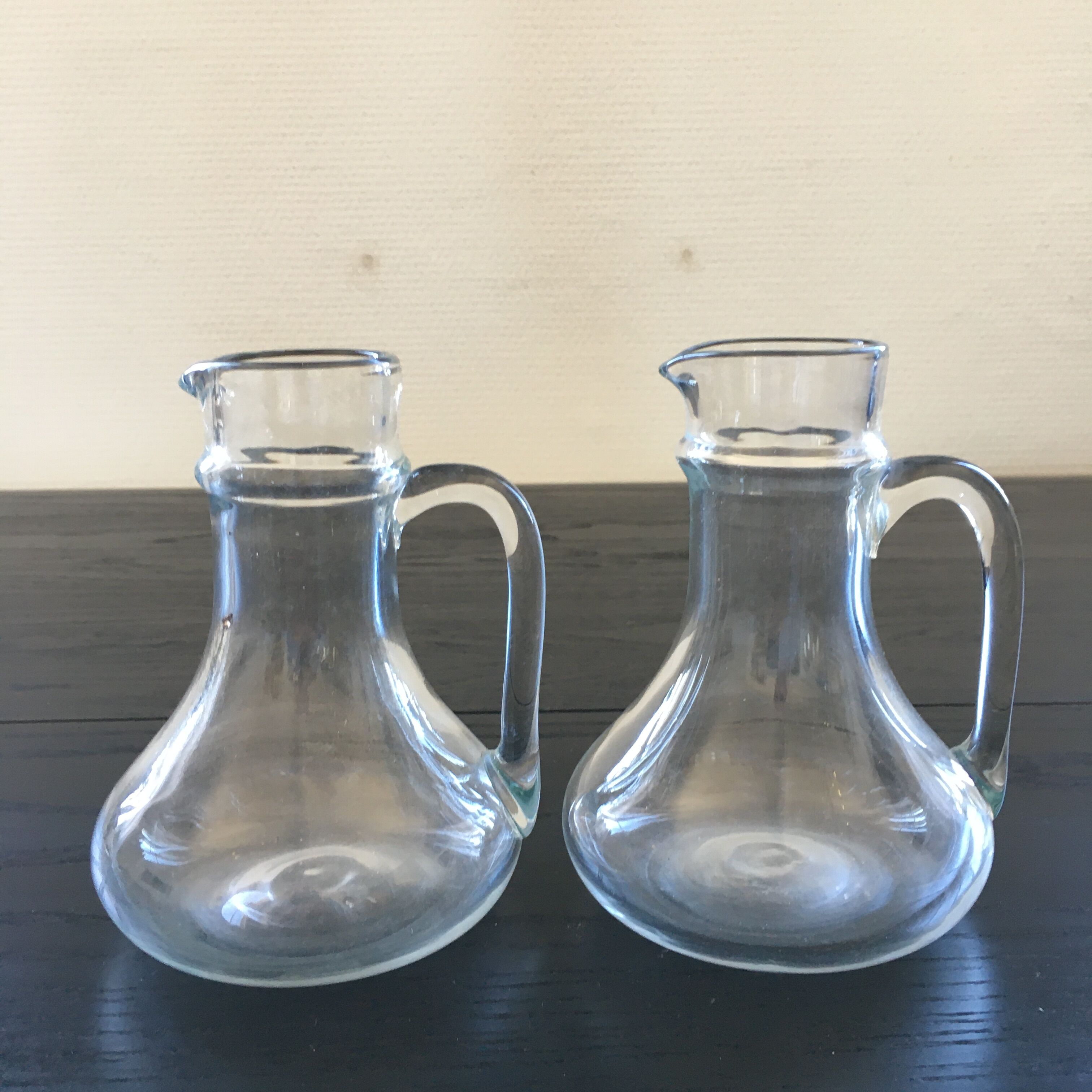 Pair of glass jugs