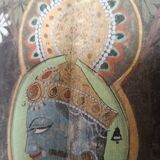 INDIA PICHWAI painting on silk KRISHNA RADHA GOPIS, Kanera Rajasthan mid 20th century