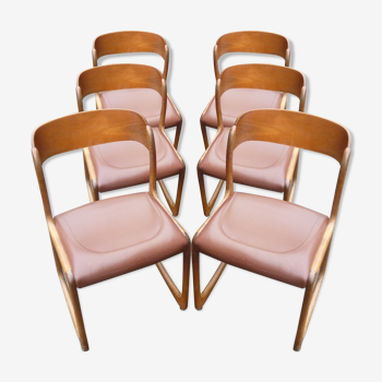 Suite of 6 Baumann sled chairs