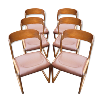 Suite of 6 Baumann sled chairs