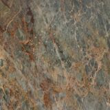 Coffee table in green marble and coral