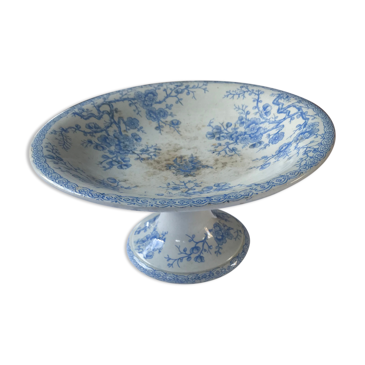 Compotier on piedouche in Gien earthenware