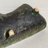 Vintage free-form tripod ceramic cactus planter