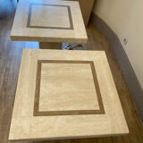 Paire de tables en travertin