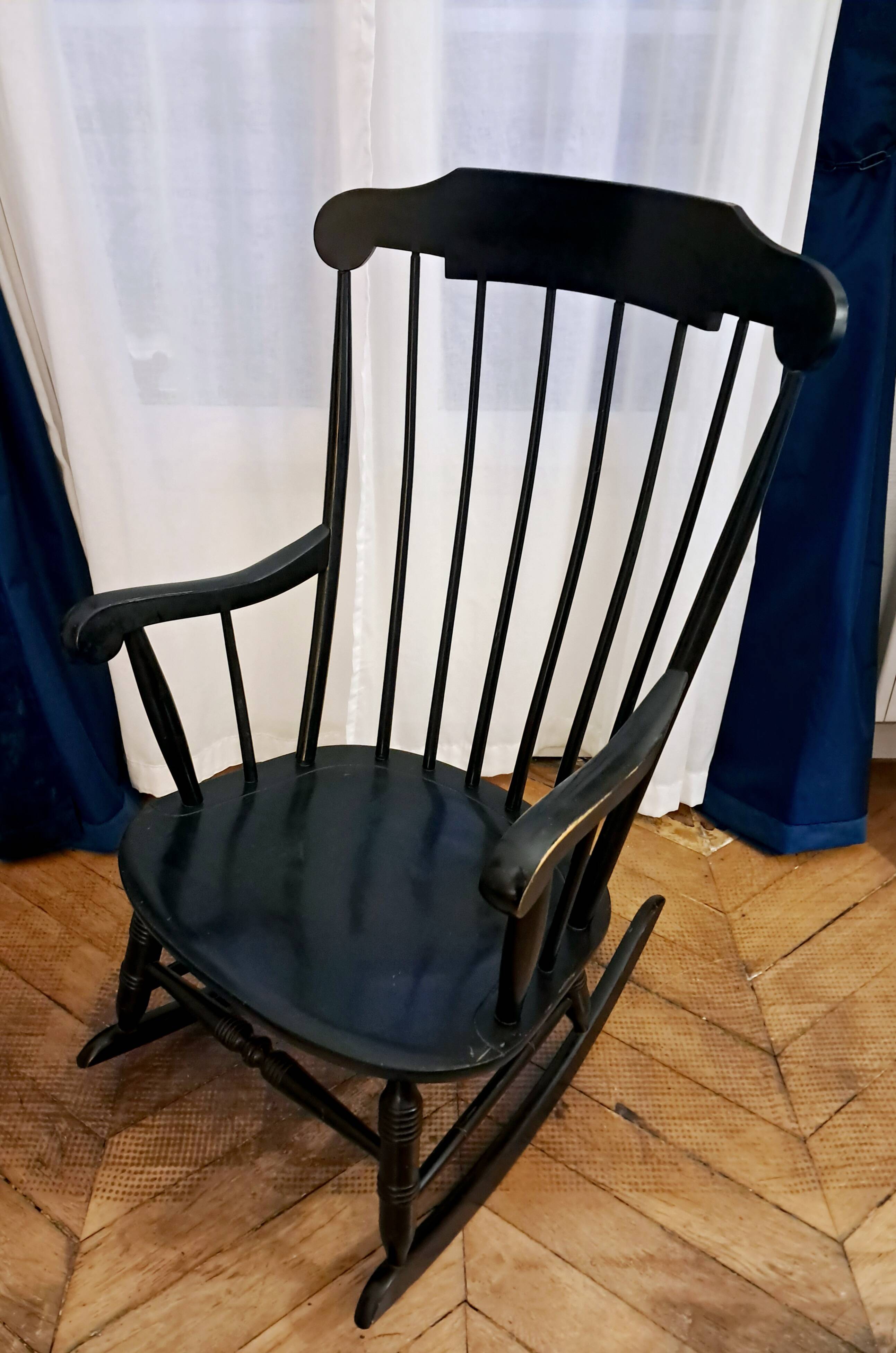 Black rocking chair/rocking seat Stol Kamnik Yugoslavia. 1960s