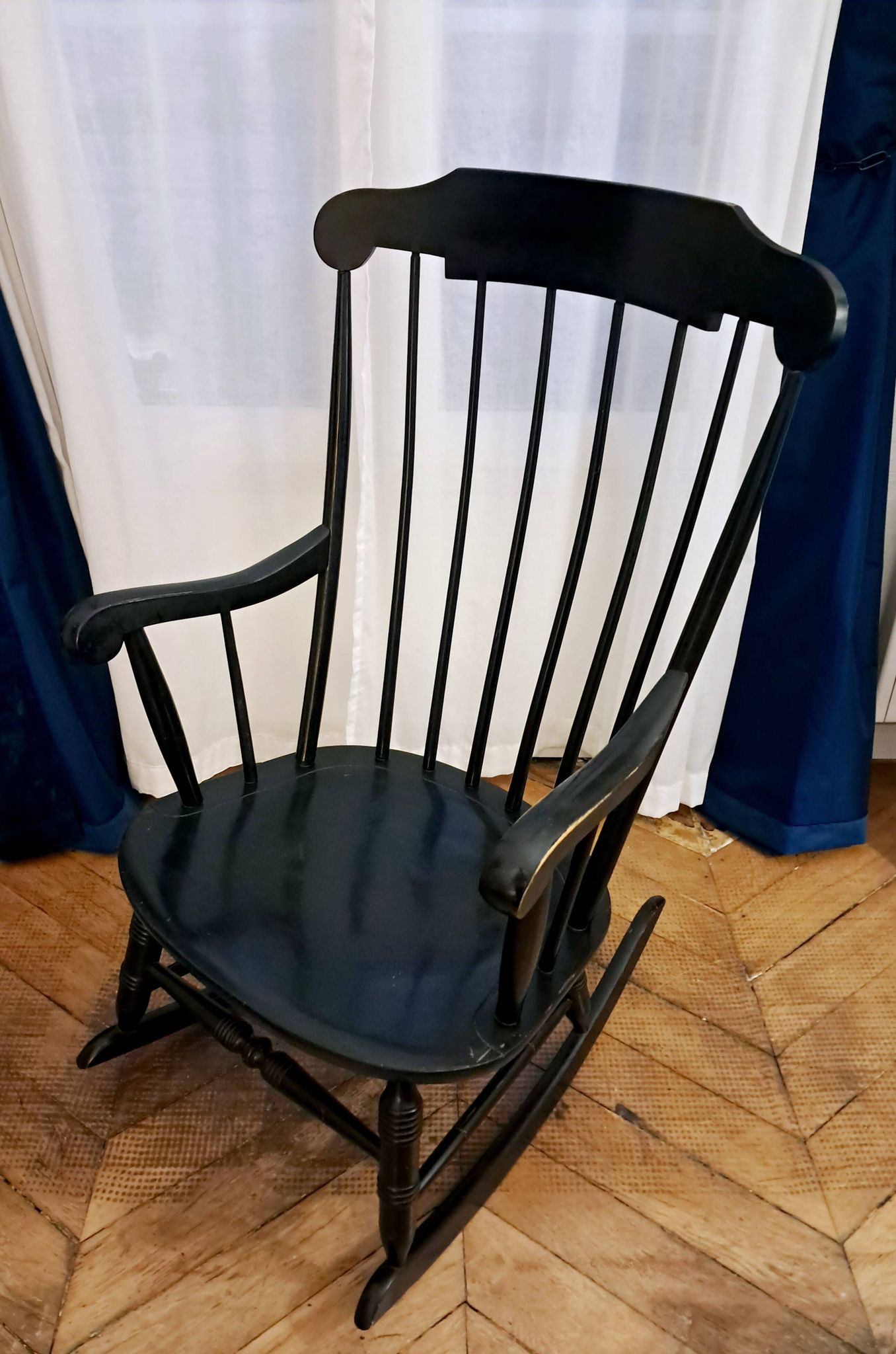 Black rocking chair/rocking seat Stol Kamnik Yugoslavia. 1960s