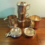 2 teapots and 2 glass supports, mills 36 goldsmithing, silver metal with hallmark