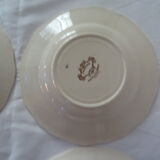 4 plates sarreguemines, hollow faience flowers strasbourg