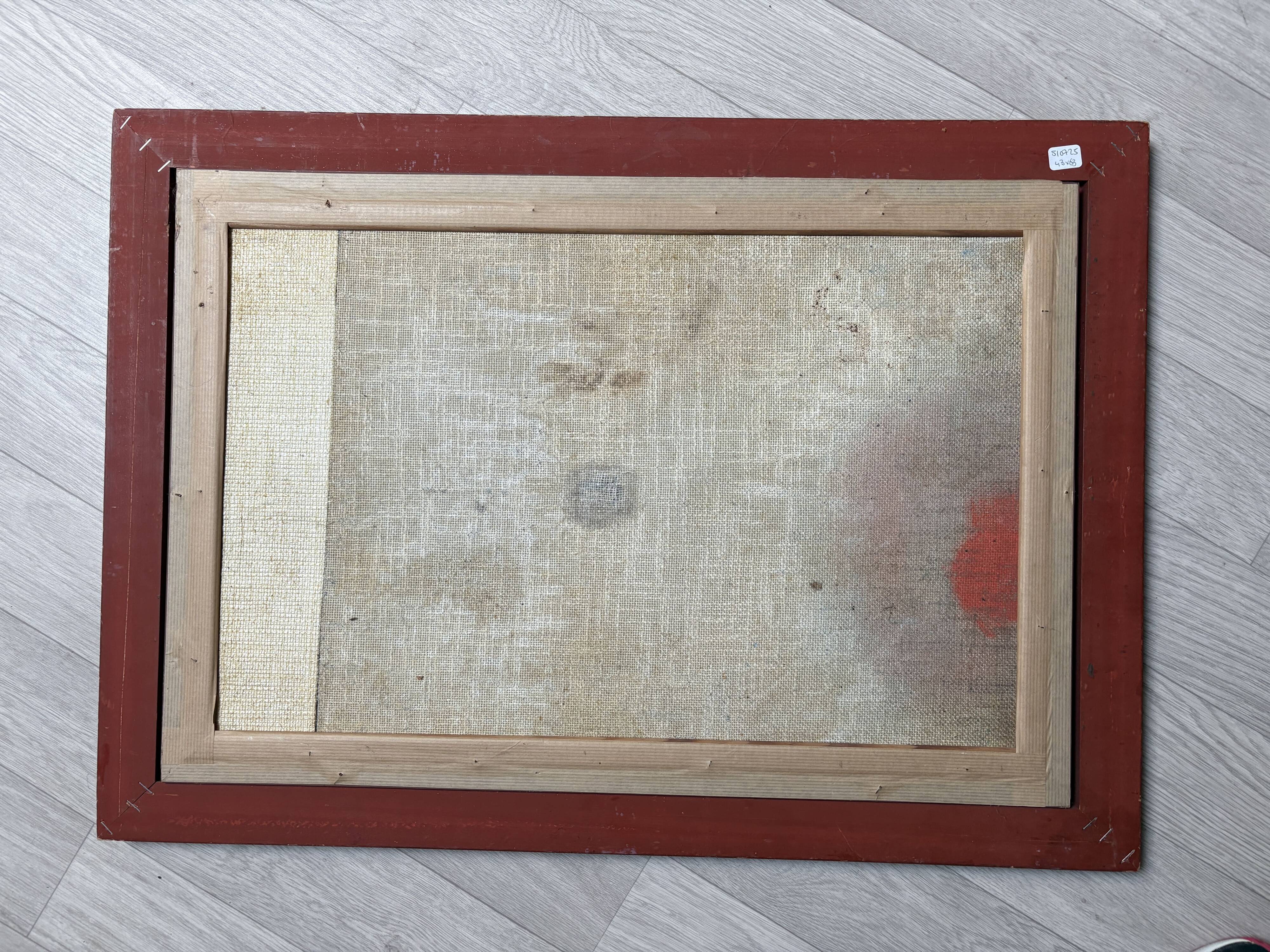 Framed abstract work mixed media – Modernist composition