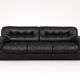 1970’s Vintage Italian design black leather sofa from PelleRossi