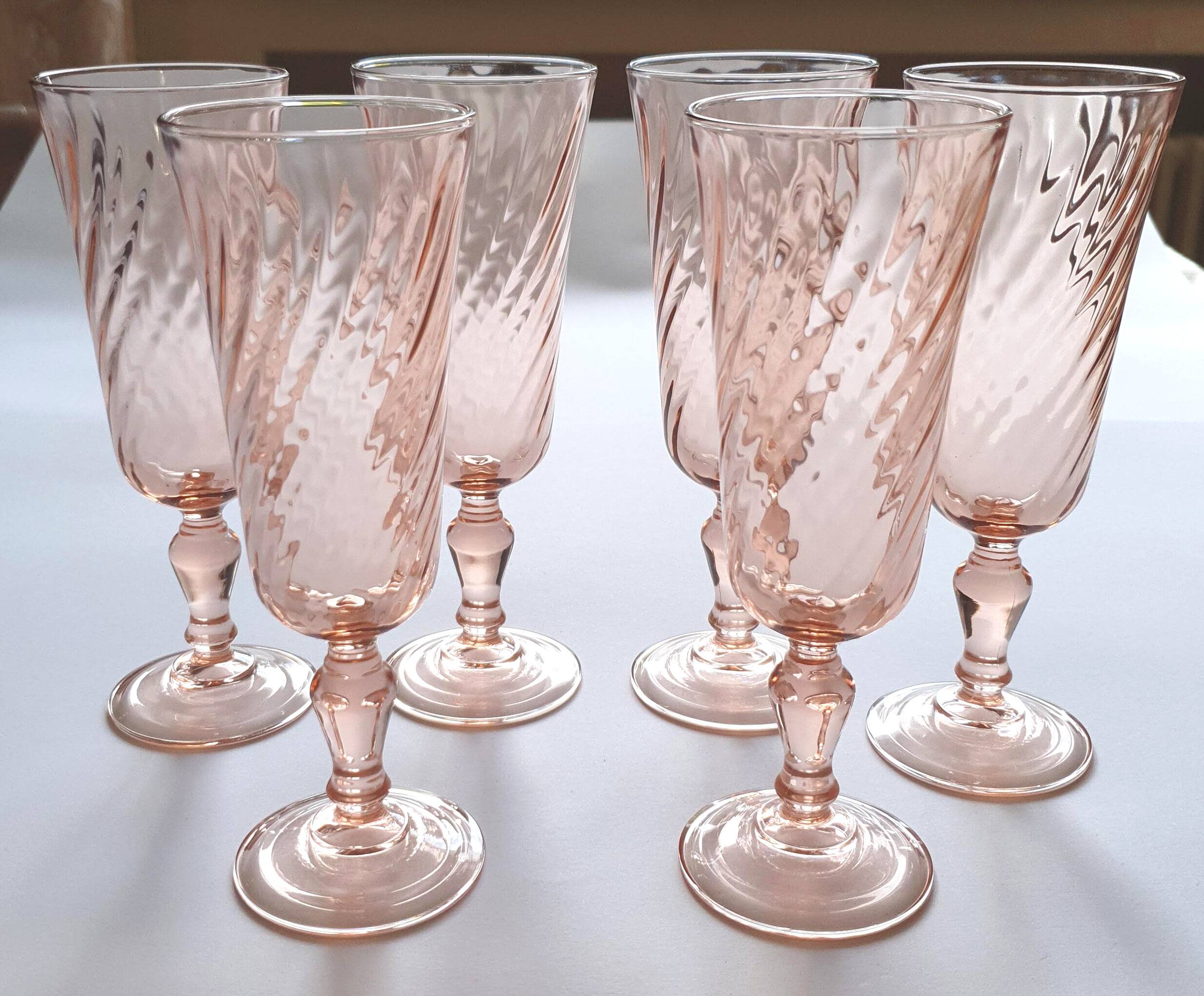 Champagne flutes rosaline swirl arcoroc luminarc