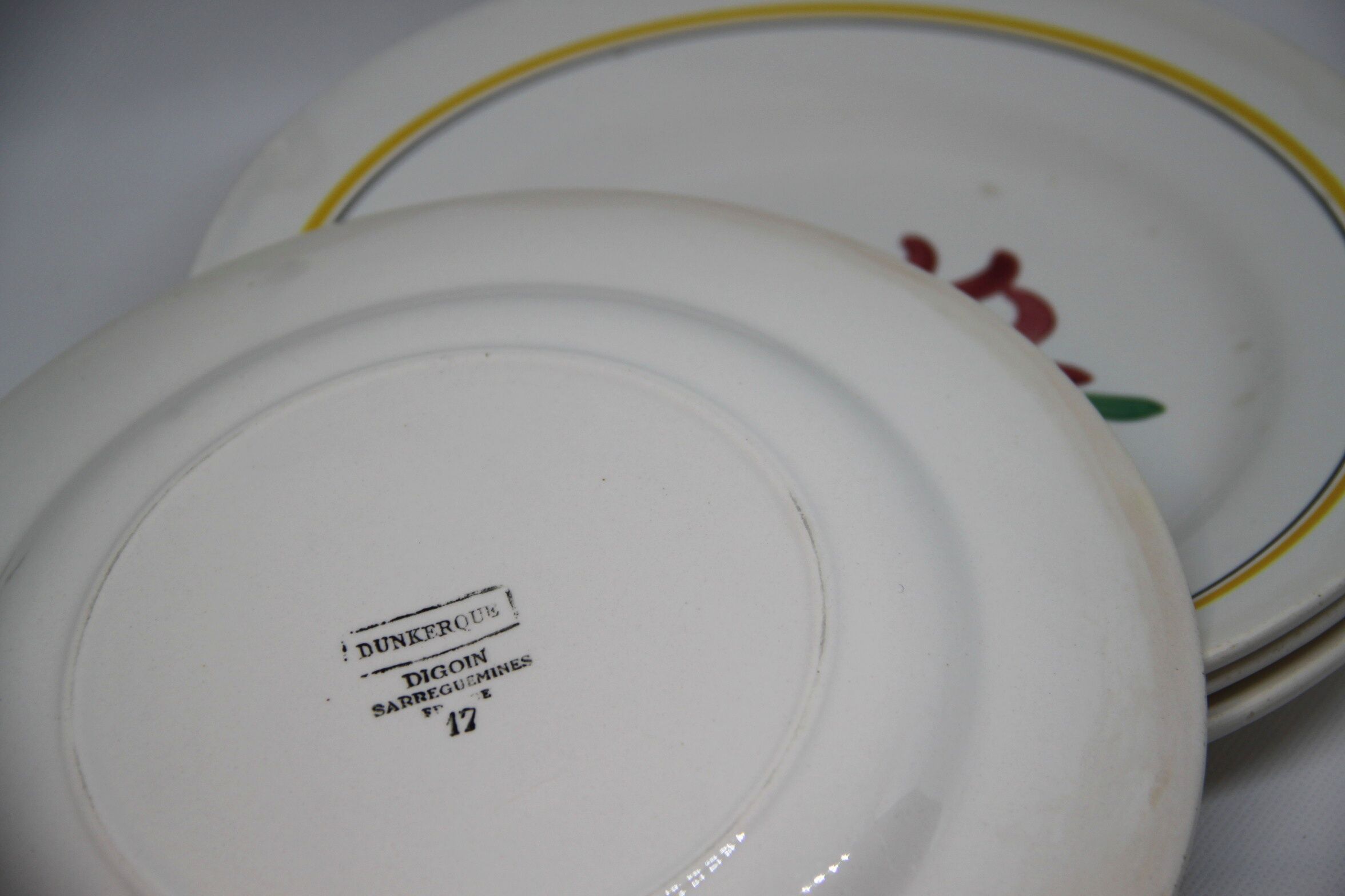 Lot de 4 assiettes plates Dunkerque - Digoin