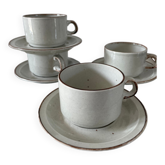 Porcelain stoneware lunch cup and saucer