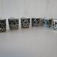 Ceramic tea set Moroccan black white antique