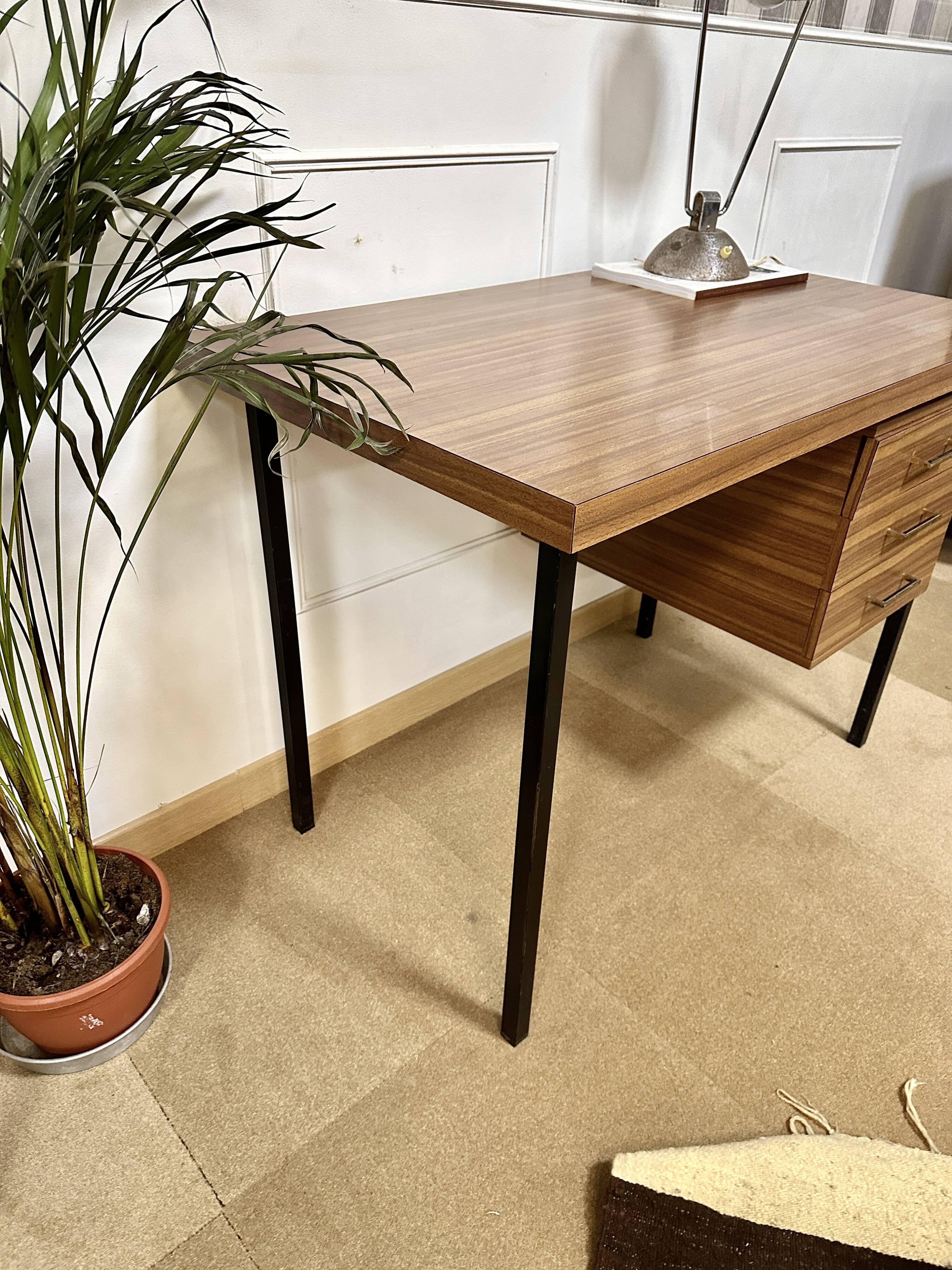 Vintage desk feet black metal