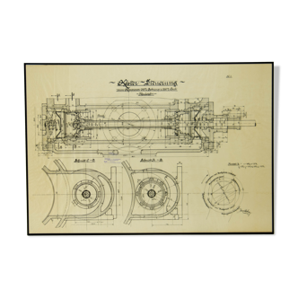 Original technical drawing of compressor, 1925