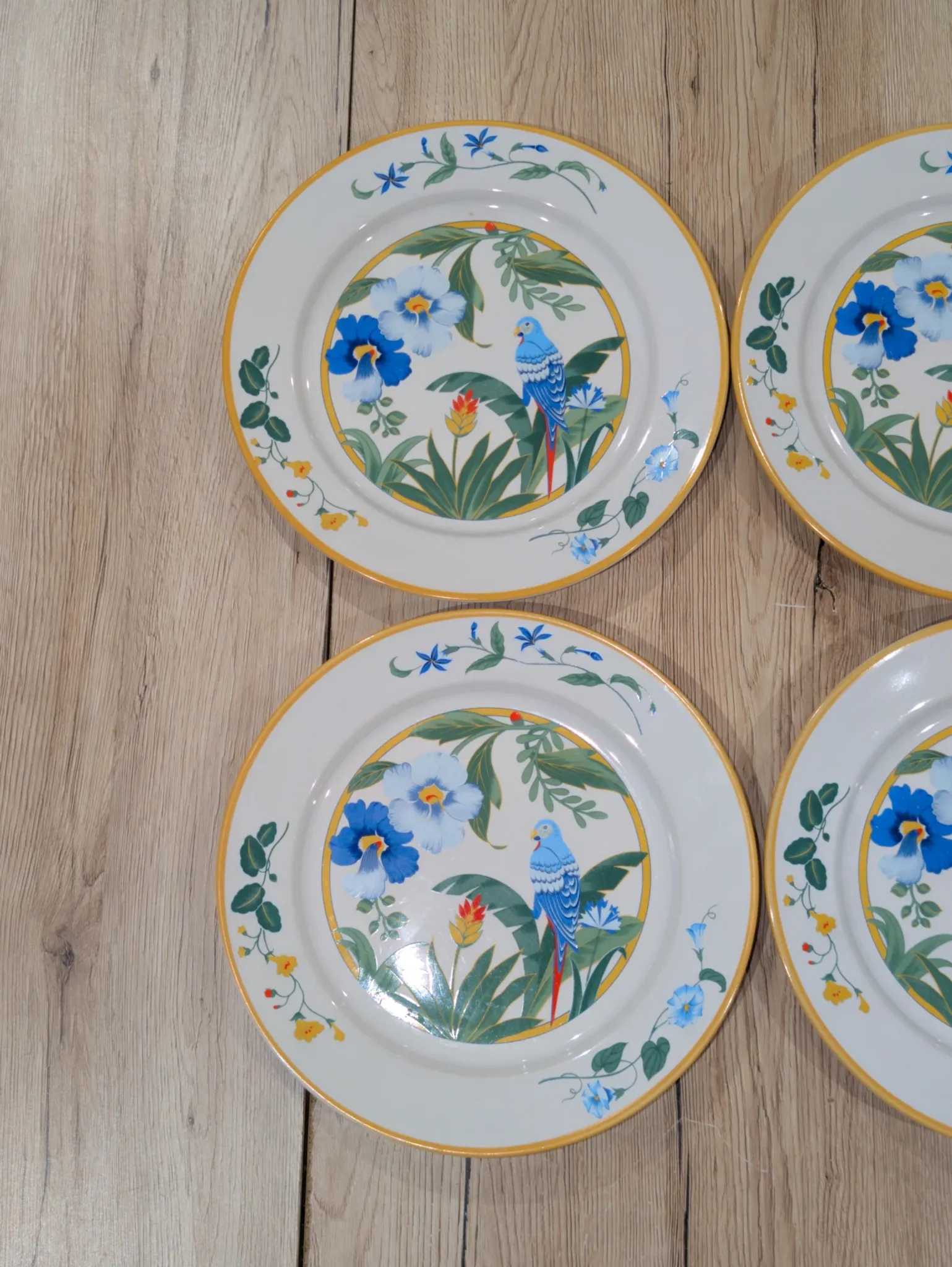 Lot of 4 Large Flat Plates Porcelain ARA Pier Import