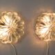 Ensemble de fleurs à bulles mid century modern germany cut glass flush mount set 60s