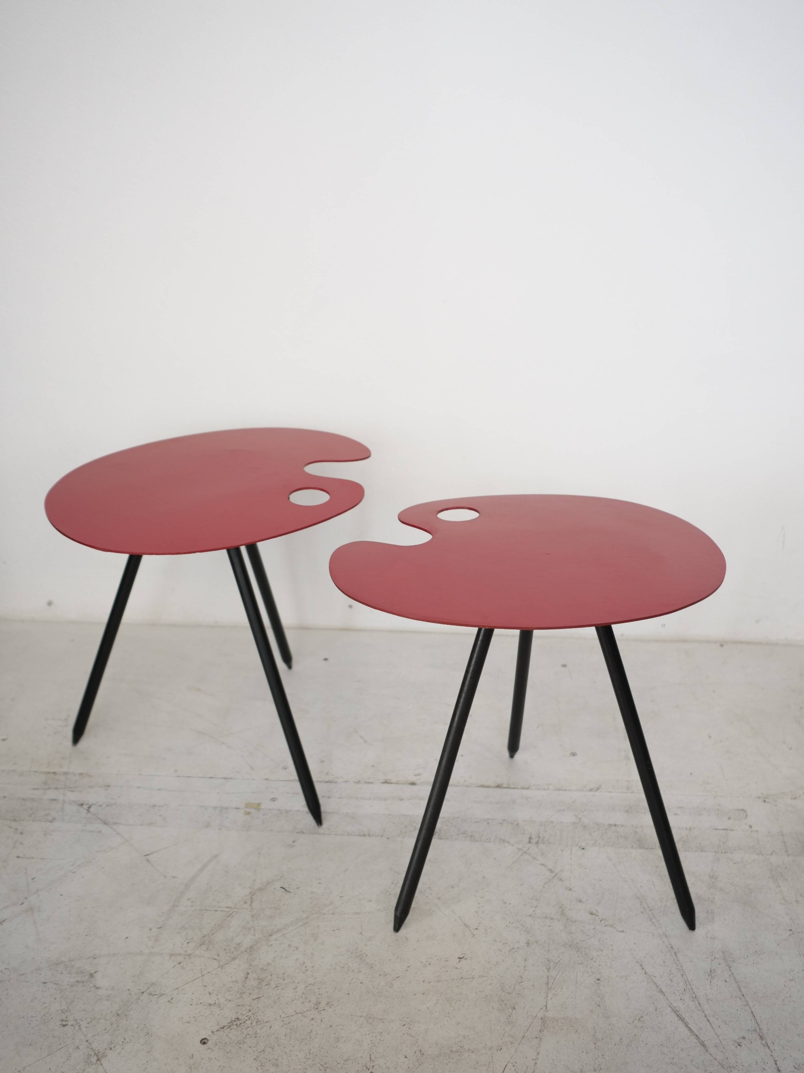 2 tables "Pic-Nic" par Lucien de Roeck pour Bois Manu