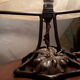 Mushroom lamp wrought iron marbled glass paste