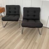 Beautiful set of 2 chrome chairs from the 60's