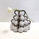 Art deco / etruscan style vintage tulip vase with glazed ceramic amphoras, italy