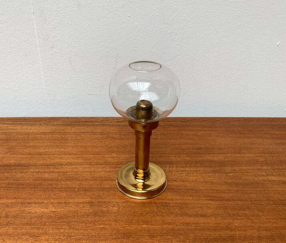 Brass and glass candle holder by Harald Buchrucker, mid-century, 1960s.
