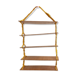 Vintage macrame wall hanging shelves