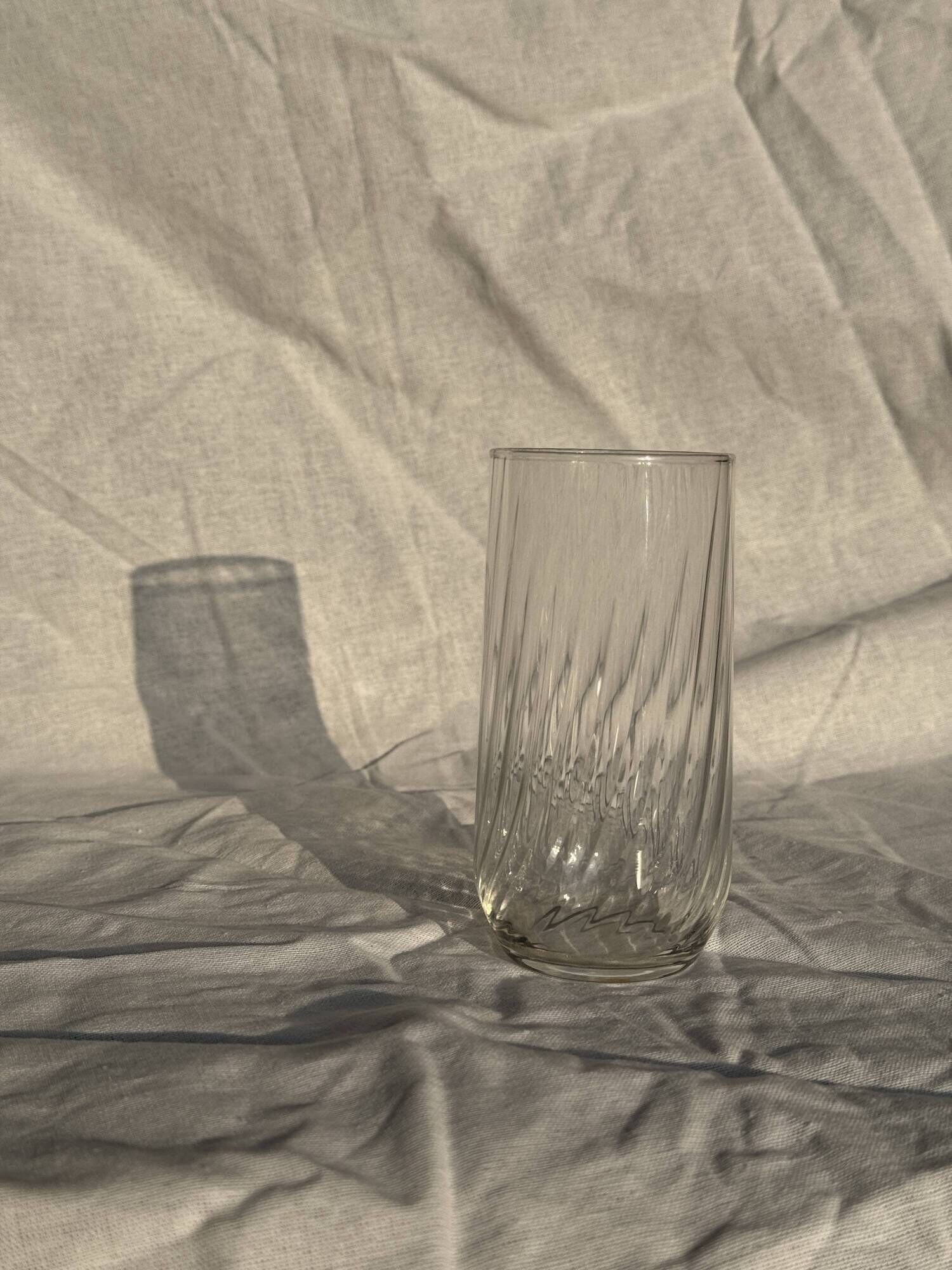 Set of 6 orangeade glasses in ribbed glass