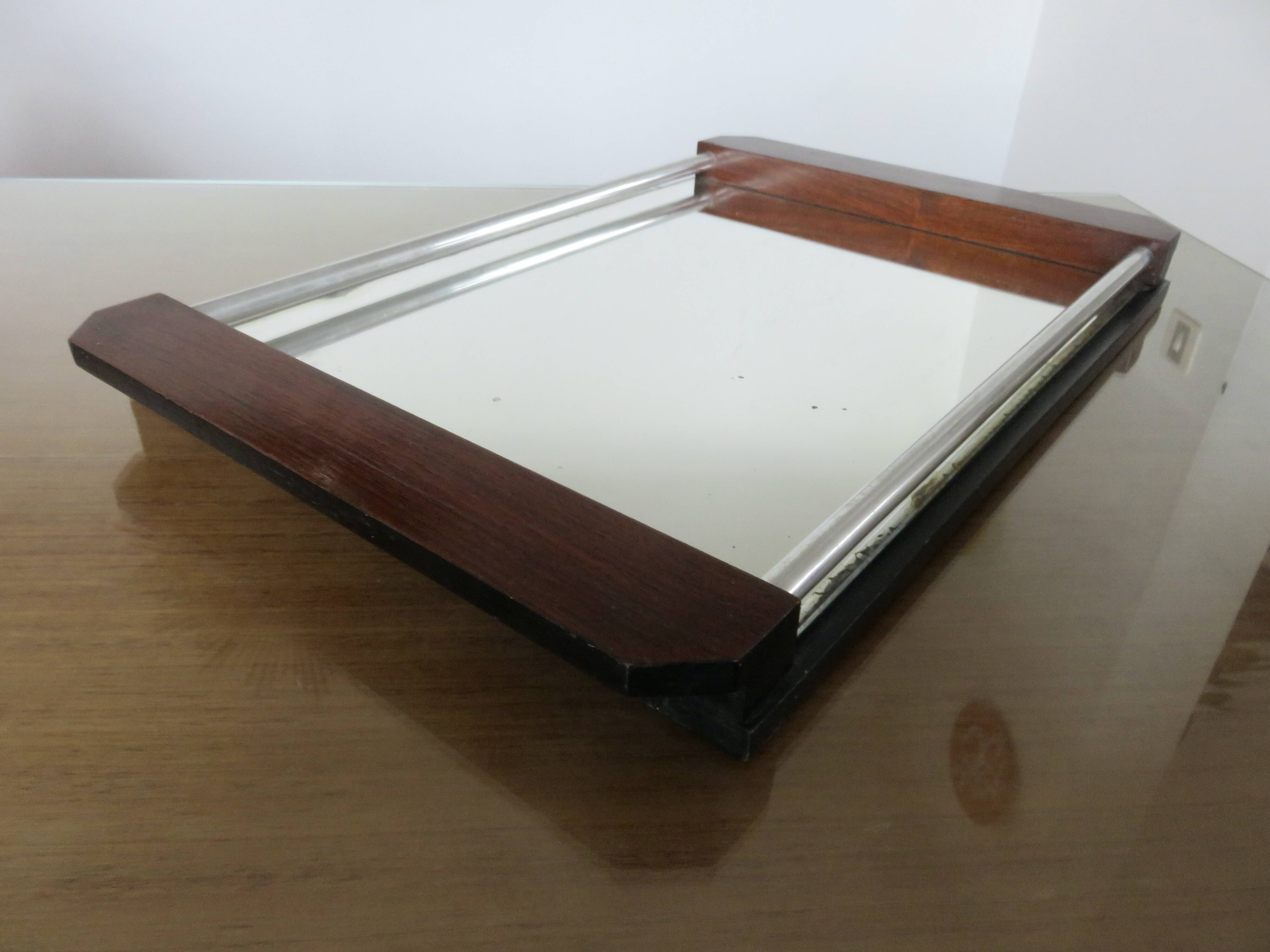 Plateau signé Louis Prodhon, art déco, vers 1930, France, palissandre