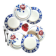 Old mismatched flat plates in earthenware