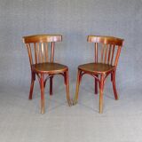 2 chaises FISCHEL Bistrot N° 89 1/2, 1932 assise bois