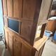 Renovated solid oak sideboard – vintage chic country buffet – glass display