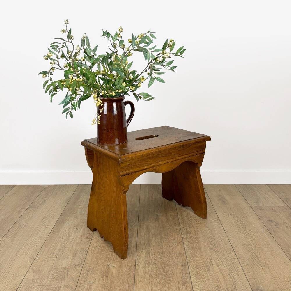 Antique slotted mountain chalet bench
