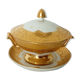 Limoges porcelain broth on his plate