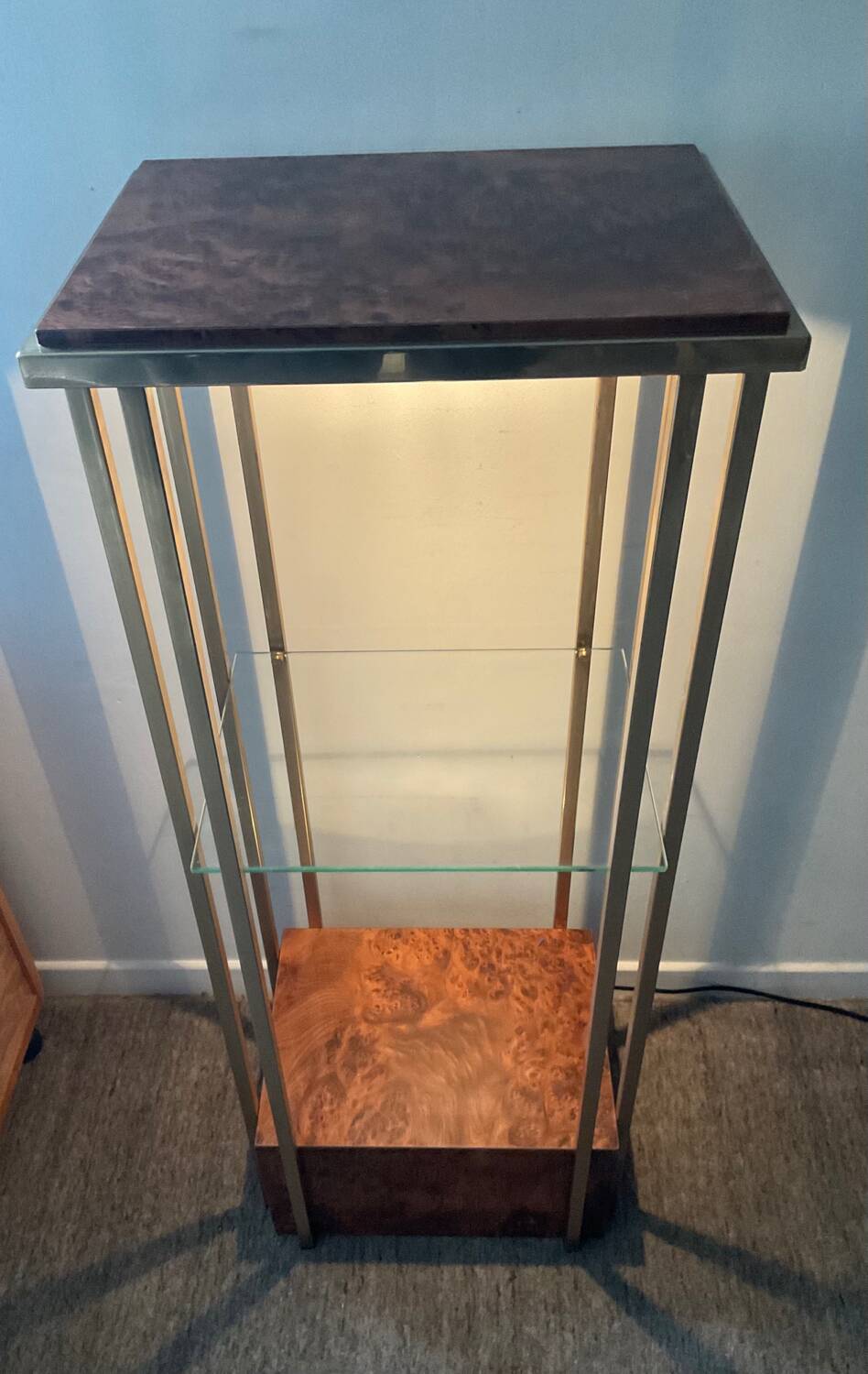 Belgo Chrom shelf 23kt gold plated from the 70s