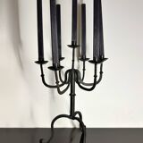 Brutalist wrought iron candlestick from the 60s