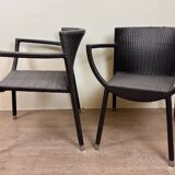 Pair of emu nilo model armchairs design by chiaramonte and marin circa 2000 (still published)
