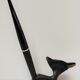 Porte stylo zoomorphe chat bronze patine noir design vintage