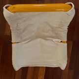 Bureau et chaise tubulaire jaune année 70's