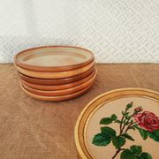 Set of 6 dessert plates in Montgolfier France vintage manufacture