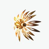 Pair of 1970 golden flower appliques